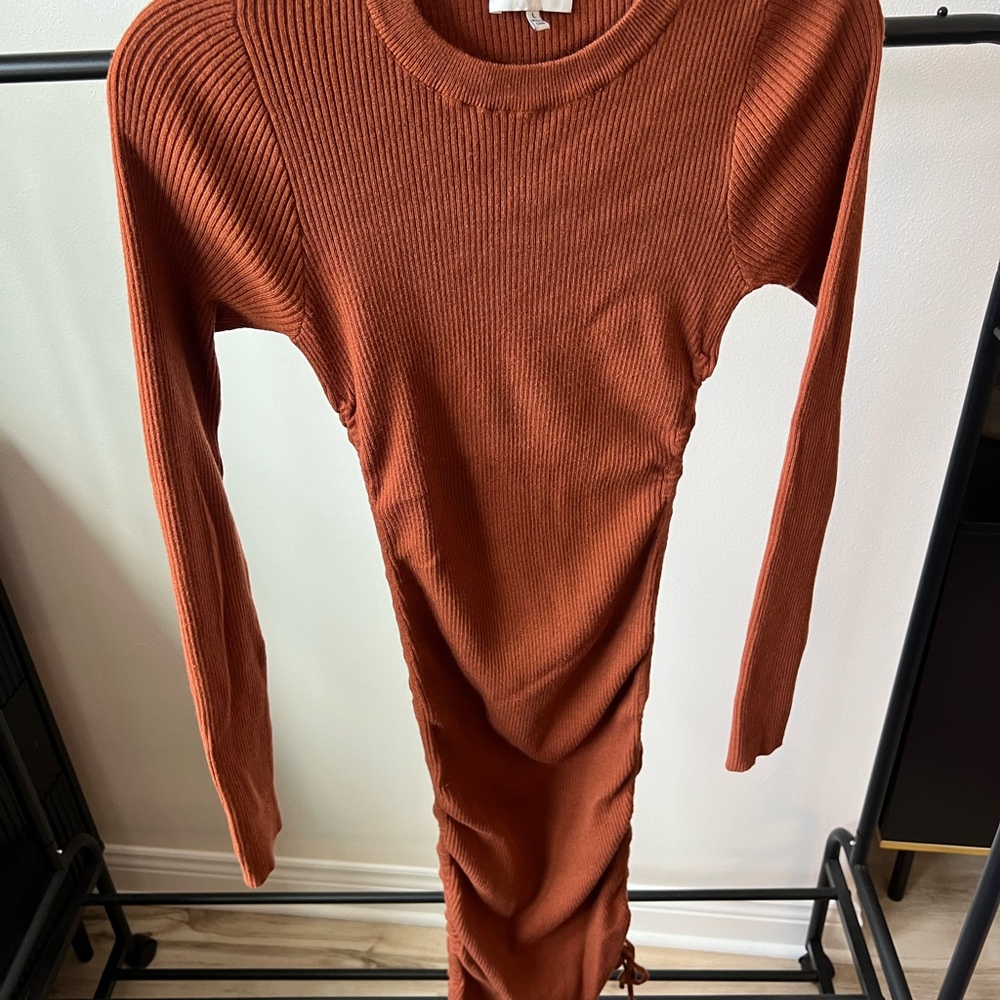 Terra-cotta sweater dress